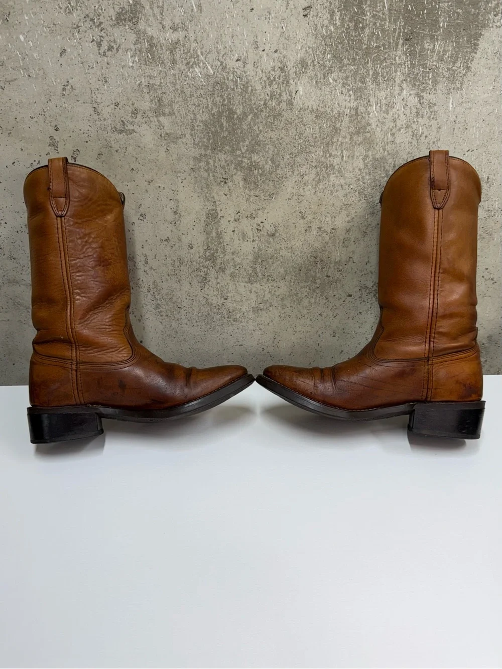 Vintage ACME Cowboy Boots Mens 8 EW Brown Leather Made USA